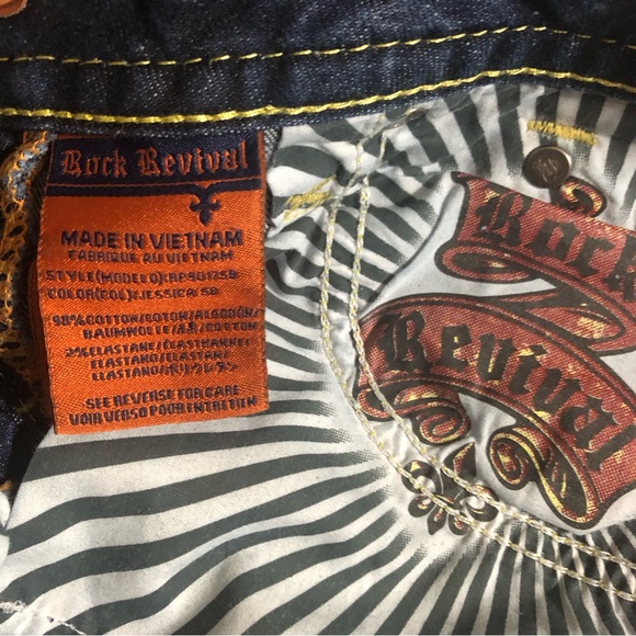 JEANS - Women's Rock Revival "Jessica" Skinny Embroidered Pocket Jeans. Size 26 - Picture 12 of 15